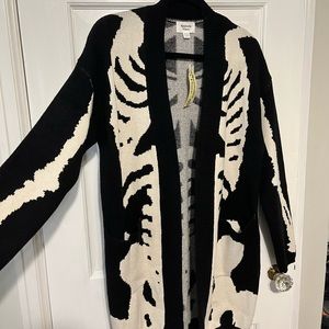 Unique vintage skeleton Halloween cardigan